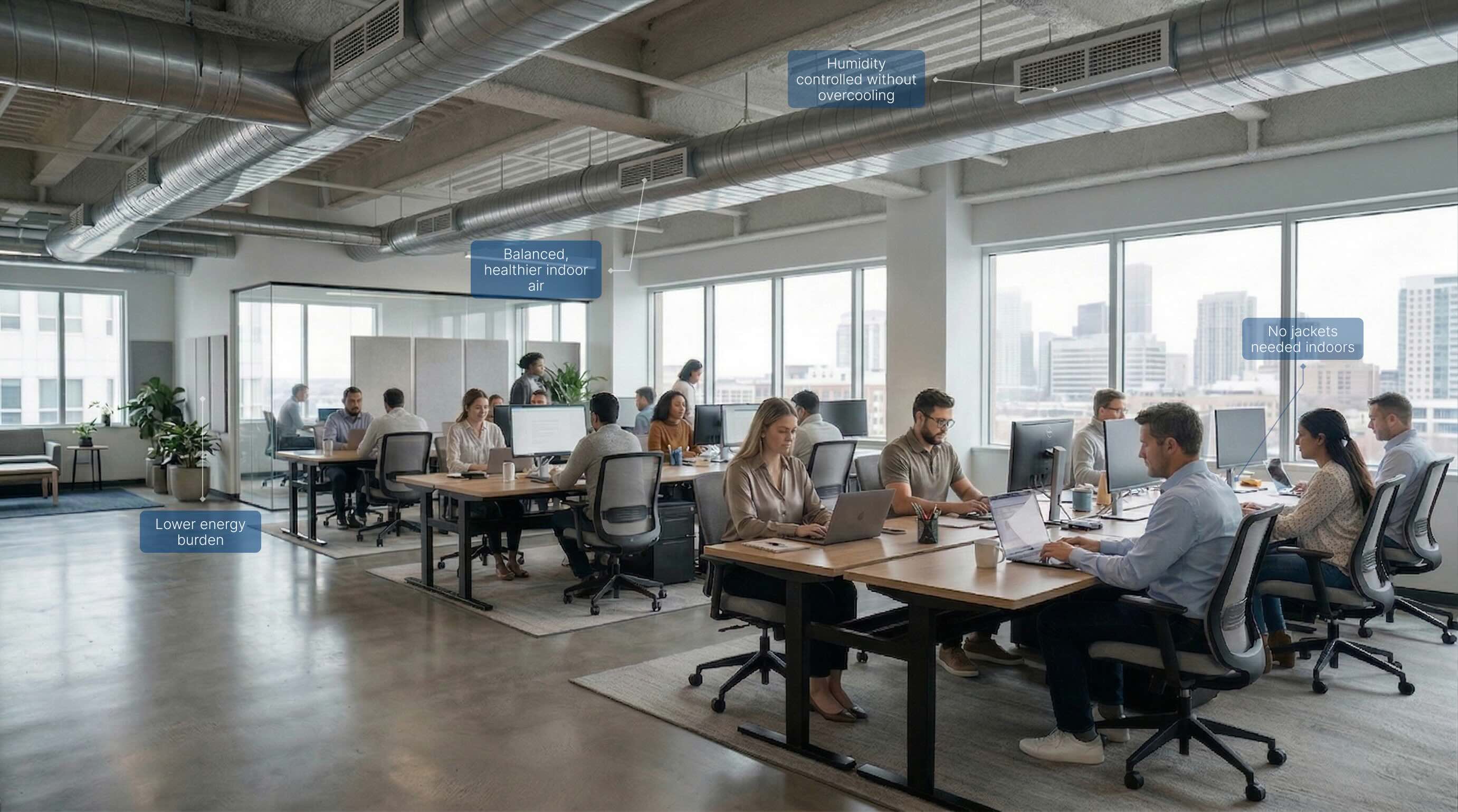 After – cool, comfortable office workspace