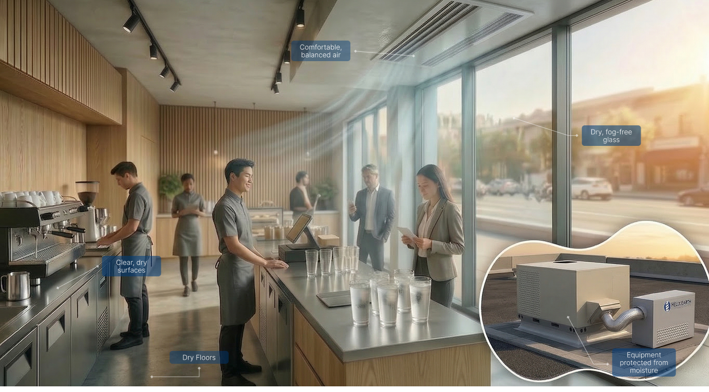 After – dry, comfortable quick-service dining space