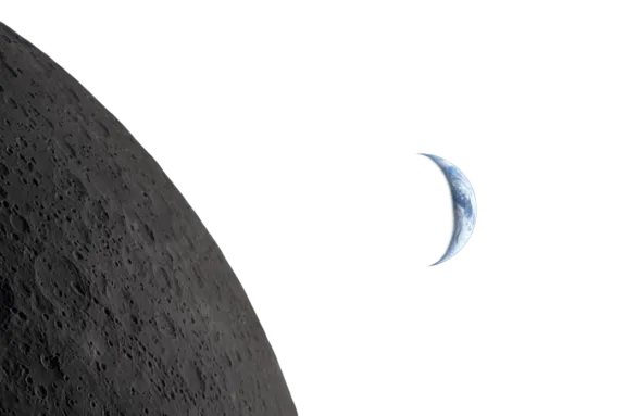 Moon and Earth from space